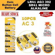 LR41 AG3 392 SR41 (10 PCS) Micro Alkaline Coin Button Cell Battery