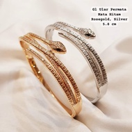 MATA DEUX - Black Eye Gem Snake Bangle Bracelet DX-GLR-268