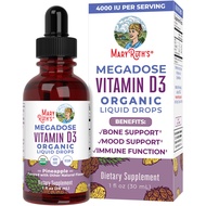 MaryRuth Organics Vitamin D3 Liquid Drops | Megadose 4000 IU | USDA Organic Liquid Vitamin D Spray f