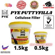 PYE PUTTYFILLA CELLULOSE FILLER / CAT PUTTYFILLER / 1.5KG & 0.5KG