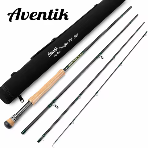 Aventik TroutFlow Fly Fishing Rod 9FT 5WT/8WT, 4-Piece Fast Action Carbon Fiber Fly Rod with Rod Tub