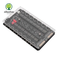 ZILUOLAN ARGB PWM Fan Hub, SATAs Interface with  2 in 1 Fan Hub, Portable 4Pin PWM 3Pin ARGB  Fan Hu