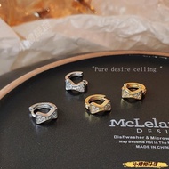 T Classy Small Bowknot Rhinestone Hoop Earrings Earrings Stud Earrings H50 Japanese Korean Popular E