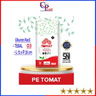 Plastik PE Tomat Uk 12x25 cm 03 / Plastik Elastis 12 x 25 cm Kecil / Tebal 03 - Kantong Snack - Min