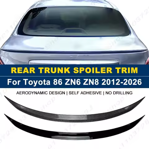 For Toyota 86 ZN6 ZN8 2012-2026 Car Rear Trunk Boot Spoiler Wing Lip Body Kits Gloss Black Soft Plas