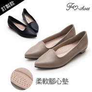 FM SHOES Simple Elegant Pointed Toe Low Heel Commuter Heels for Women
