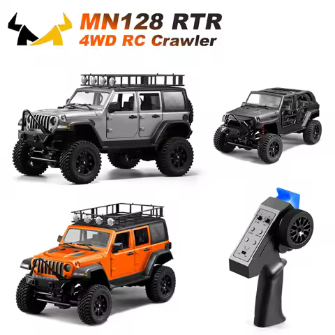 MN128 RC Crawler 1/12 Full Scale 4x4 2.4G Climbing Buggy Vehicle with LED Light 4WD Off-road Remote 