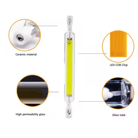 R7S LED 118mm 78mm Dimmable COB Lamp Bulb Glass Tube 30W 20W 10W Light Replace Halogen Lamp Light AC