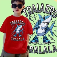 J-1349-SHORT Children's T-Shirt Cartoon Pattern Shark TRALAERO TRALALA Tralela New Very Beautiful An