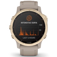 GARMIN ORIGINAL - SMARTWATCH GARMIN FENIX 6S SOLAR GOLD -  - Women LA - Resin - Cokelat - Jamdunia /