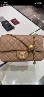 Chanel pearl crush mini 20cm  beidge 金波 mini flap