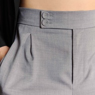 FLAT2112 FF0767 : CAPRETY TROUSERS กางเกงขายาว จับจีบทวีต