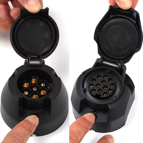 7/13 Pin Euro Trailer Socket Car Accessories Caravans 13 Pole Tow Bar Towing Socket Plug 12V Electri