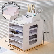 A4 Paper Tray File Document Tray Office Storage Desk Rack Stationery Box Rak Kertas Desktop Paper Or