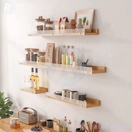 Wall Shelf Punch-Free Solid Wood Flat Partition Acrylic Bookcase Wall Hanging Shelf Wall Single Shelf