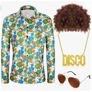 Men 70s Disco Costume 80s Mens Hippie Costumes Set