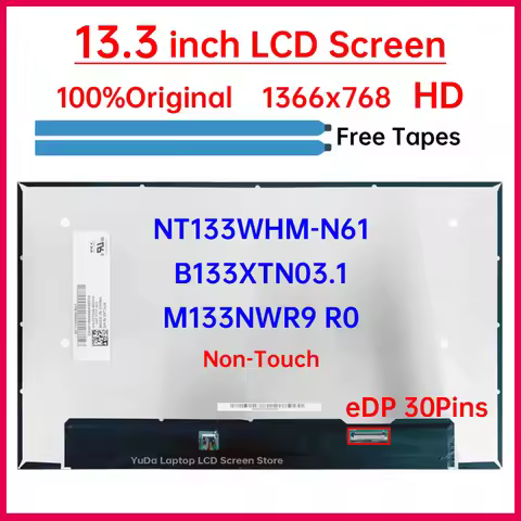 13.3" HD LCD Screen NT133WHM-N61 B133XTN03.1 M133NWR9 R0 For Dell Latitude 5300 5310 7300 7310 Displ