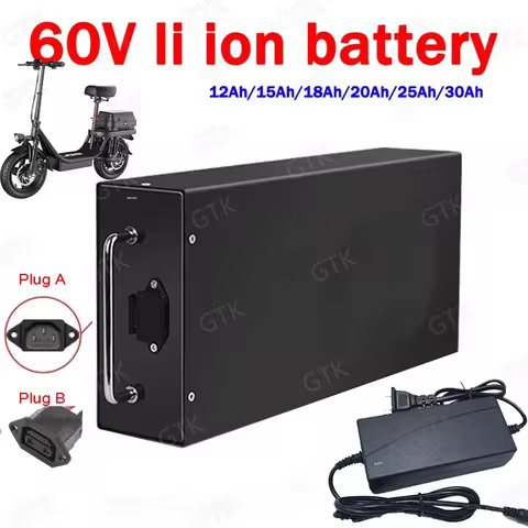 Gtk 17S 62.9V 60V 20Ah 25Ah 30Ah 40Ah lithium ion li-ion battery pack with 40A | 60A BMS for harley 