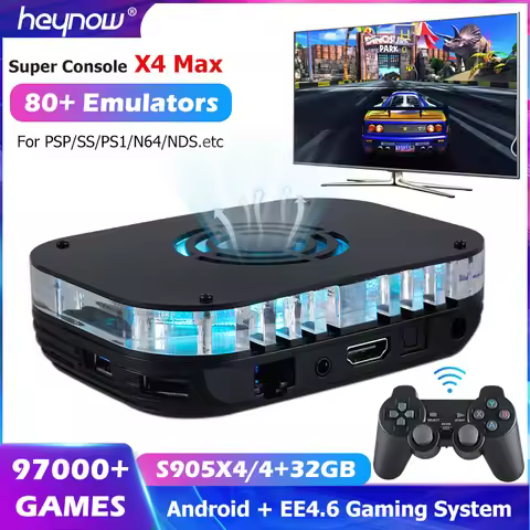 HEYNOW Home game Box X4 Max Android Amlogic S905X4 Game Console 80+ Emulator 97000+ Games For NDS/N6