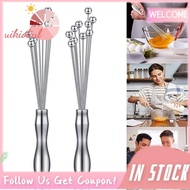 【Uikioliu】2 Pieces Stainless Steel Ball Whisk, Egg Beater Manual Mixer Whisk for Sauces Cream Cooking Blender