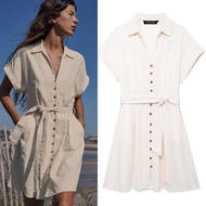 White Waist Strap Mini Dress 76011 (TS)
