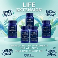 Life Extension Premium Supplements ashwagandha magnesium glycinate b12 vitamin d3