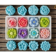12 Pieces/ Silicone Mold Jelly 5 Cm Layer Cake (Dozen) Pleated Rose Daisy Heavenly Lotus Bird Colomb