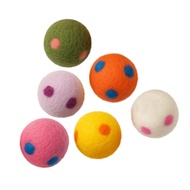[Direct from Japan]Cat Toy Ball Set of 6｜Made of Natural Wool, Silent, Lightweight, Durable, Indoor 