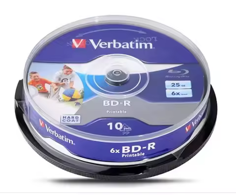 Verbatim BD-R 25GB 6X Recordable Blue Ray Disc BDR Blank Bluray Disks 10pcs/lot