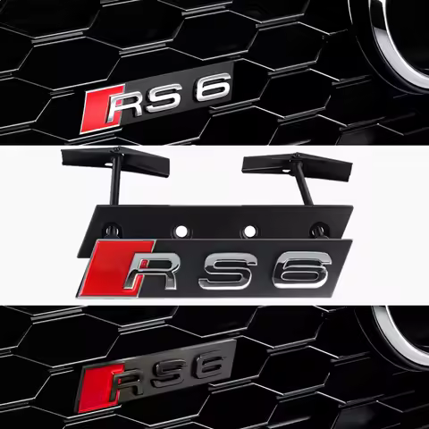 Plastic Car Front Grille Badge Logo Audi RS6 RS4 RS3 RS5 RS8 RS7 Exterior Modification Accessories D