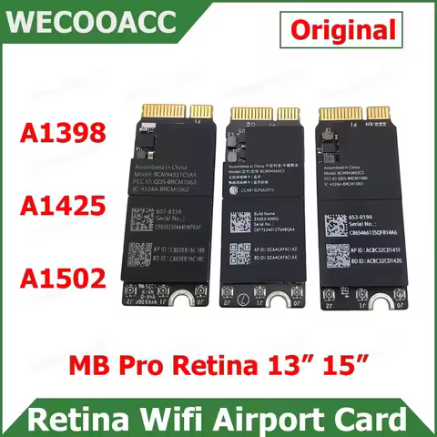 Original For Macbook Pro Retina 13" 15" A1398 A1425 A1502 Bluetooth Wifi Airport Card 2012 2013 2014