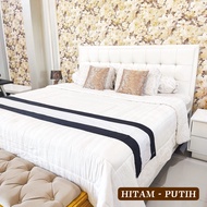 Bed Runner Hotel Polos Two Tone Bahan Katun l Taplak Tempat Tidur Kost Exclusive Bisa Custom Ukuran Single Double  Queen King | Bed Runner Hotel | Bed Runner Hotel Murah | Bed Runner | Bed Runners Murah | Bed Runner Elegant