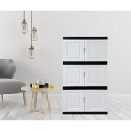 Plastic Storage Cabinet/Wardrobe/Almari Baju/Almari Serbaguna 3 Level Putih/White