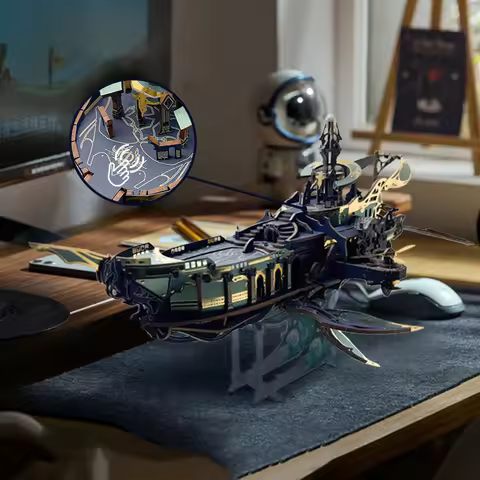 DIY 3D Wooden Puzzle Whale Ark of the Universe Spaceship Jigsaw Puzzle Assembly Miniature Model Kits