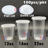 EC 12oz/16oz/22oz PP Clear Cup with Lid - (100sets) / Cawan Plastik & Penutup Cawan / Drinking Cup /