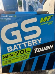 แบตเตอรี่ GS MFX-70L แบตเตอรี่กึ่งแห้ง 65แอมป์ ไม่ต้องเติมน้ำแบตใหม่‼️