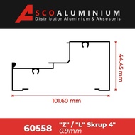 Aluminium "Z"/"L" Skrup Profile 60558 kusen 4 inch