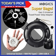 Mogics Super Bagel GEN 3 Smallest Travel Adapter Plug USB Type C Fast Charging