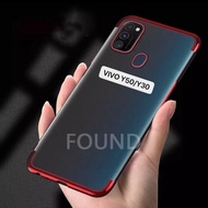 Case VIVO Y50 Y30 Y30I TERBARU 2020 Clear Plating Casing Cover Silikon Sarung Tpu Soft Case Handphone