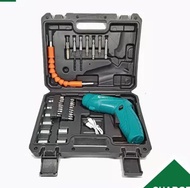 47pcs PROMO Mesin Bor Obeng Sekrup Baut / Obeng Listrik Baterai 1300MAH 3.6V Batere Kunci Sok / Mini Cordless Screwdriver Set / Electric Screw Driver Tanpa Kabel Set Aksesoris Drill Bit Kit Cocok Untuk Mengebor Tembok Beton Kayu dan Buka Baut ASIA BAUT