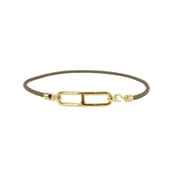 HERMÈS Roulis Double Tour 灰褐色皮革手環 - 01444