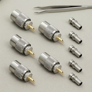 5pcs PL-259 UHF male solder connectors, 50-ohm Teflon reducer, for RG59 RG8 RG8x LMR-400 RG-213 coax