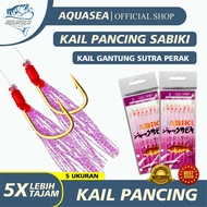 AQUASEA - Kotrekan Kail Pancing Sabiki Kail Sutra Perak Kail Jig Benang Pesca Bulu Baja Karbon