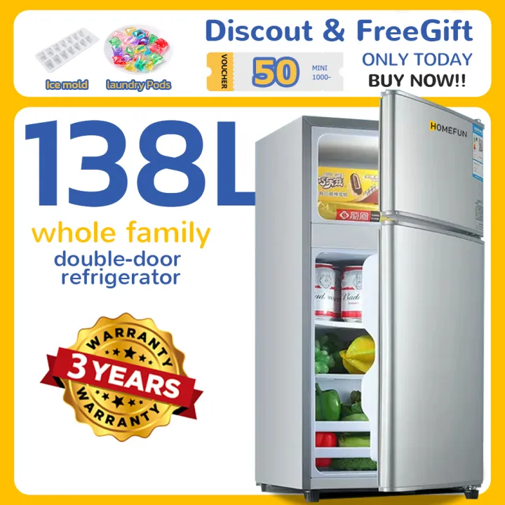 HOMEFUN Refrigerator With Inverter Freezer Inverter 2 Door 3 doors Small Refrigerator Save Electricity Mini Refrigerator