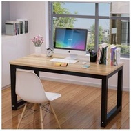 電腦桌簡易書桌家用臥室學習桌學生桌簡約辦公桌子(淺胡桃+黑腳)100x50x74cm#XH099023444