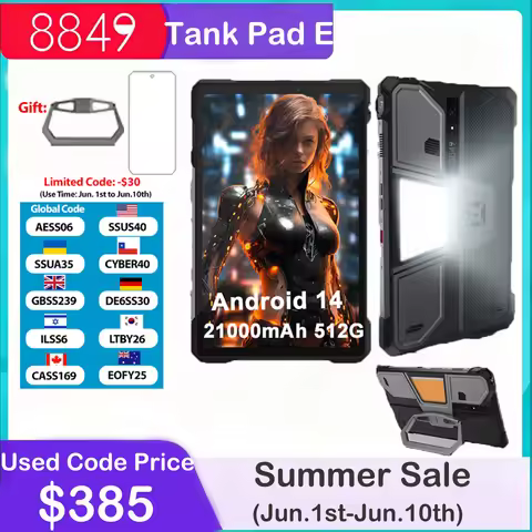 8849 TANK PAD E Unihertz Rugged Projector Tablet Android 14 Smartphone 10.95 inch 120Hz 24GB 512G 21