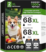 68XL 68e 68 Black Ink Cartridge Combo Pack for HP Ink 68 68XL 68e Replacement for HP Envy 6155e 6555