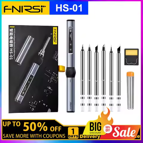 FNIRSI HS01 Portable Soldering Iron PD 65W Adjustable Constant Temperature Smart Soldering Iron Stat