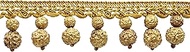 2" (5cm) Opulent Hand-Crafted Beaded Fringe Trim with Gold Cluster Design (Style# B40736) Golden Bei