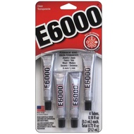 E6000 clear permanent bond (Original made in USA) 4 tubes of 5.3ml. Total 21.2ml